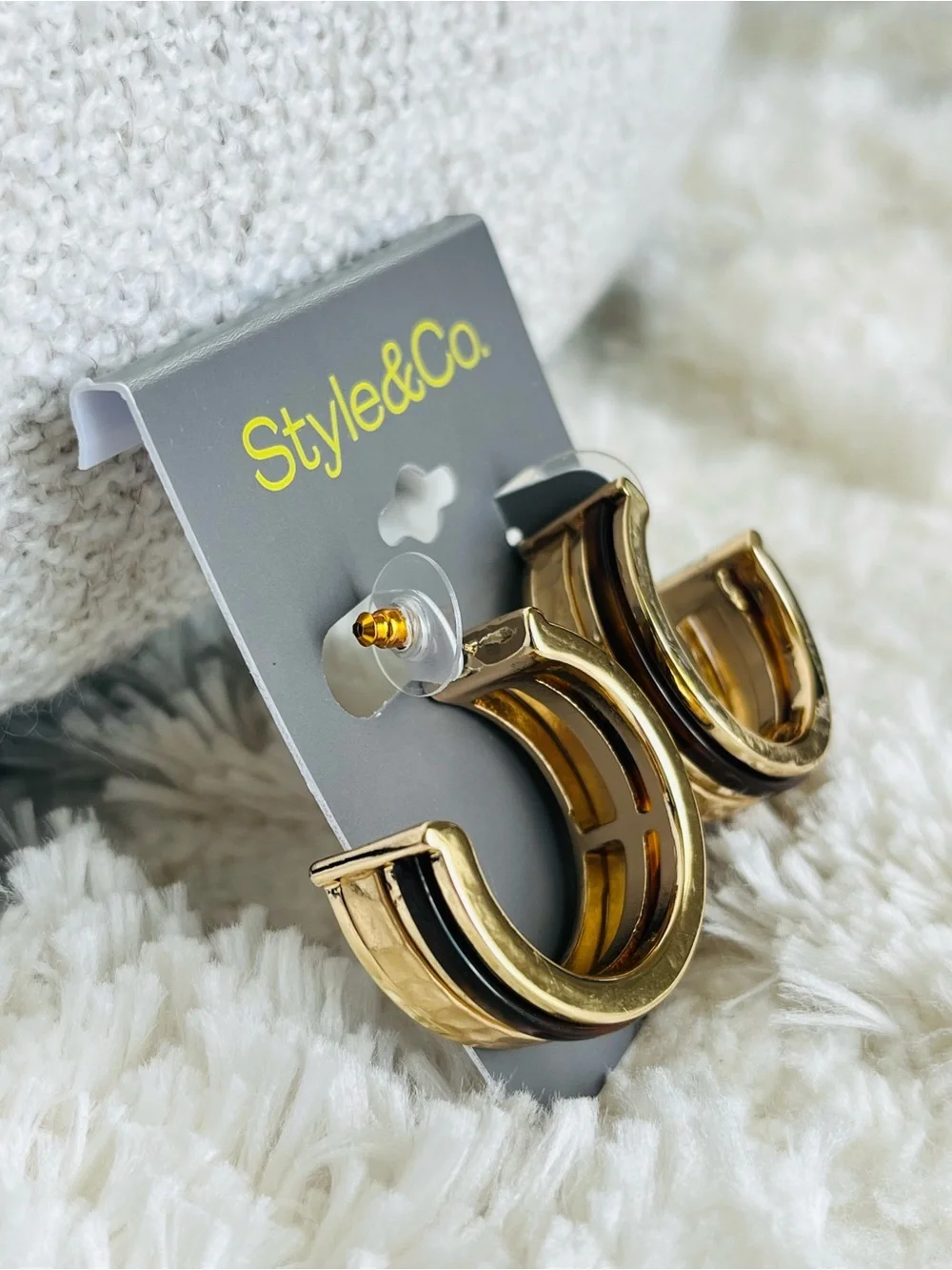 Style & Co Inlay Hoop Earrings